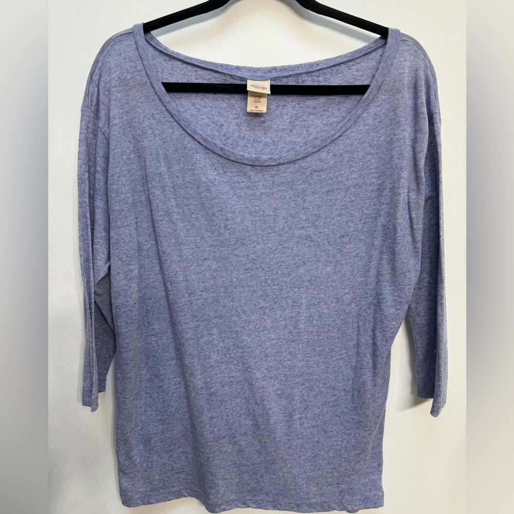 MOSSIMO, Women’s - Juniors, Quarter Sleeve, Blue, Sheer Fabric, Size XL